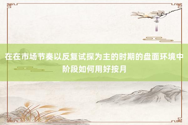 在在市場(chǎng)節(jié)奏以反復(fù)試探為主的時(shí)期的盤面環(huán)境中階段如何用好按月